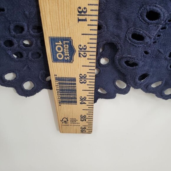 Hill House Mila Dress One Shoulder Eyelet Crochet Mini Linen Womens Small NWT - Picture 11 of 15